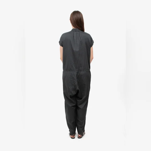BLACK CRANE Dark Grey Cotton Relaxed Jumpsuit L - Picture 3 of 9